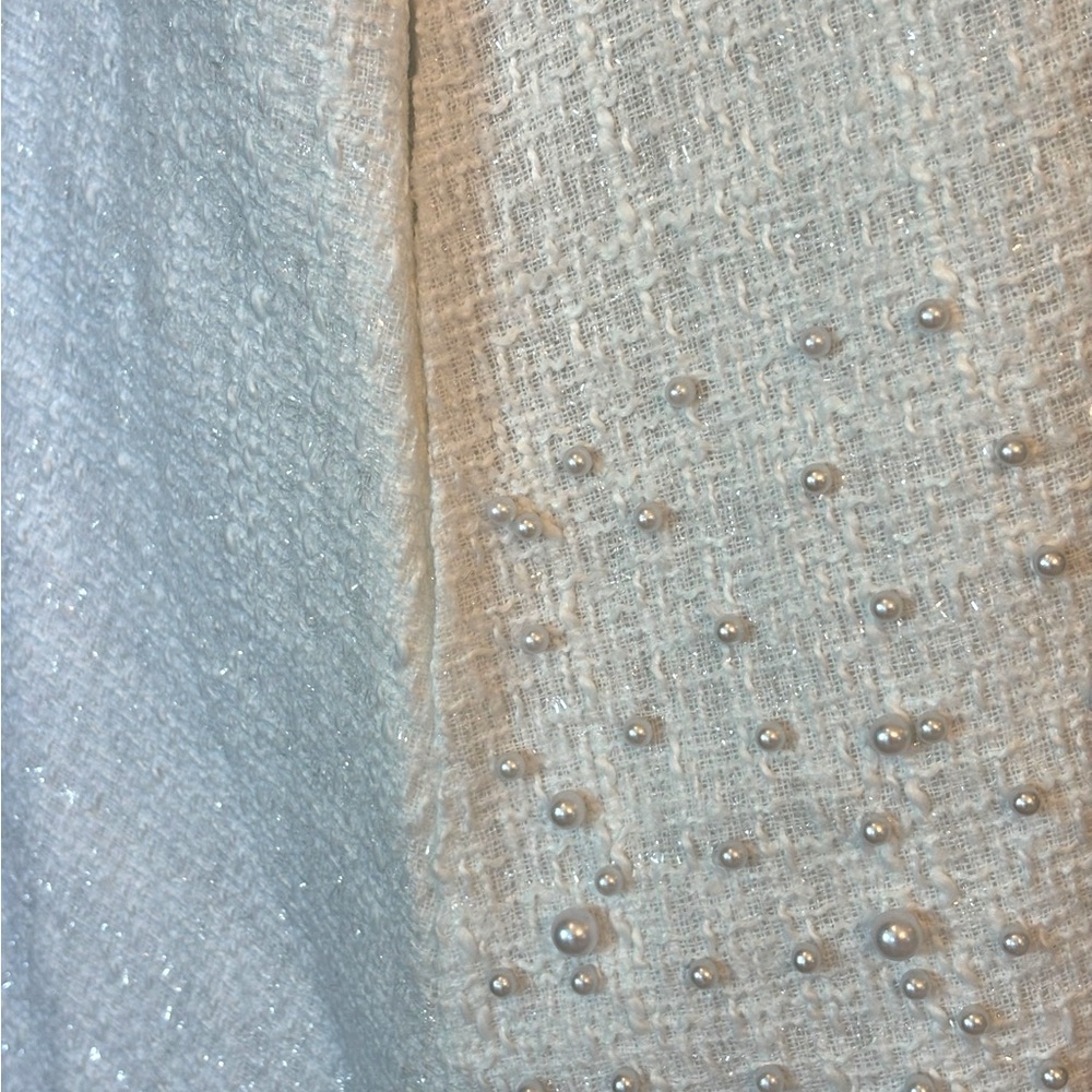 Tweed Pearl Embellished Shift Dress Small - Picture 16 of 16